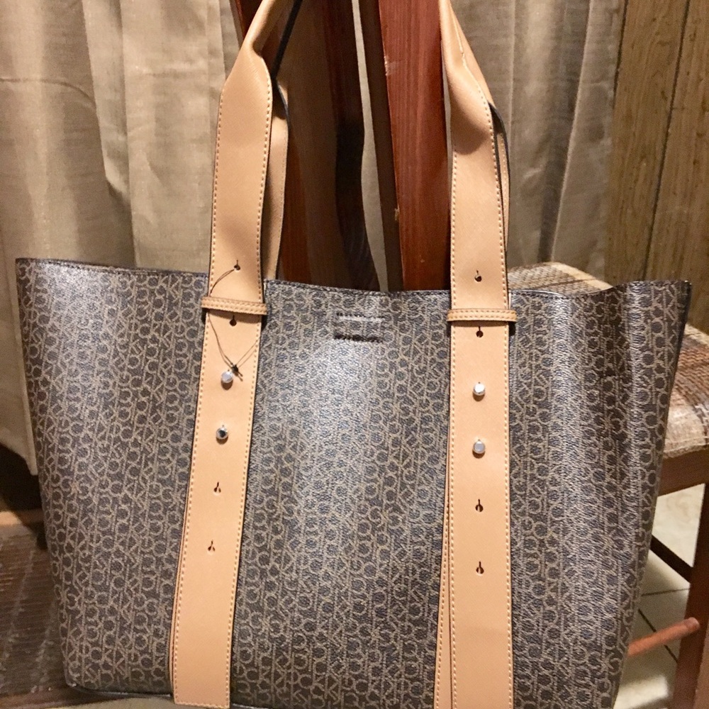 New Calvin Klein tote handbag brown